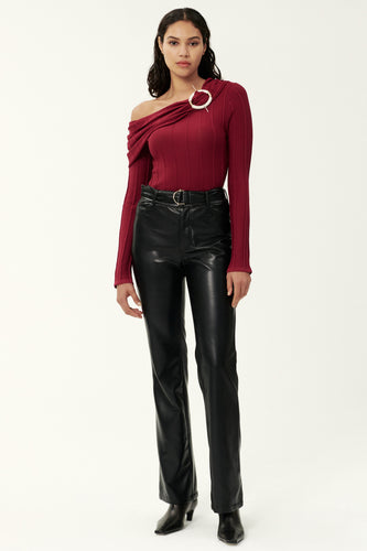 Aglaia Knit Top - Sangria Solid